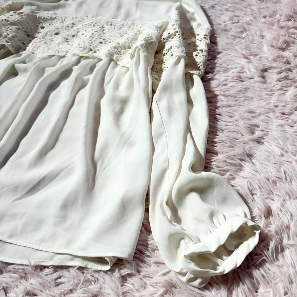 Whimsical Feminine Soft Girl Romantic Renaissance Lace Fairy Core Top Womens M - Picture 3 of 7